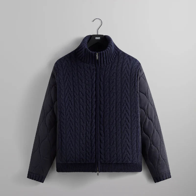 Kith Wallis Combo Knit Bomber Jacket - Nocturnal