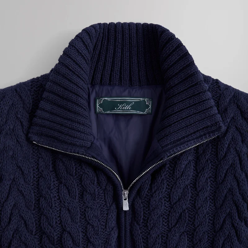 Kith Wallis Combo Knit Bomber Jacket - Nocturnal