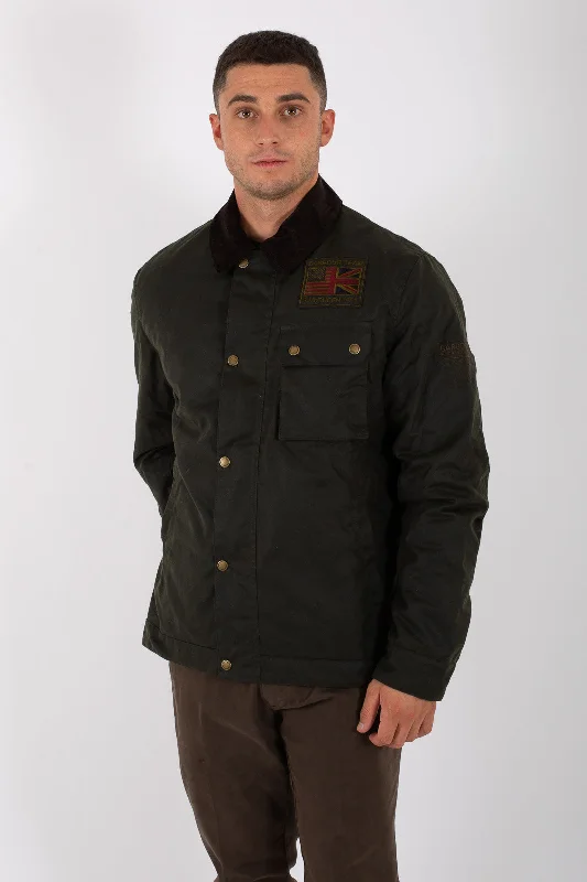 Barbour International Workers Wax Giacca Spalmata Verde Uomo