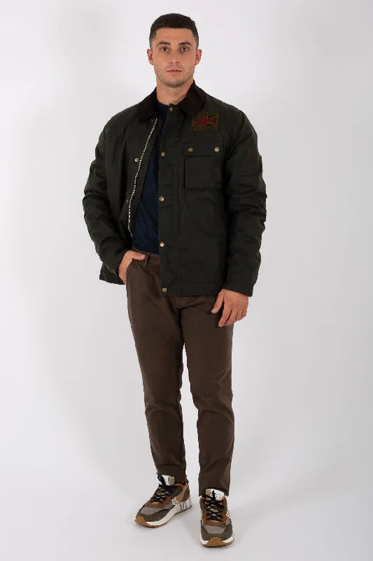 Barbour International Workers Wax Giacca Spalmata Verde Uomo