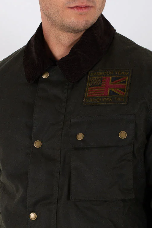 Barbour International Workers Wax Giacca Spalmata Verde Uomo