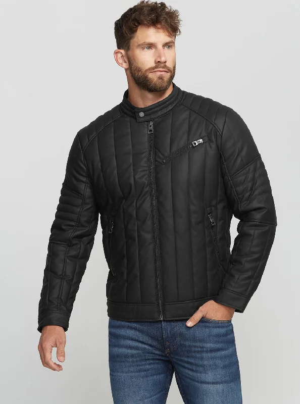 Black Stretch Biker Jacket