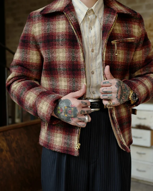 Burgundy Plaid Sports Jacket