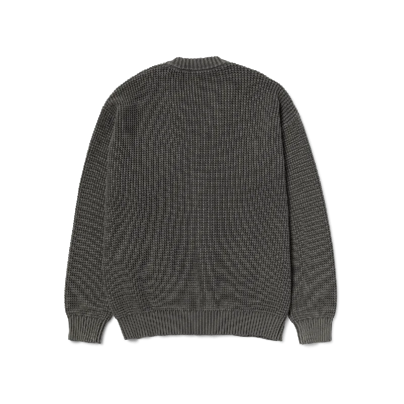 HUF COOLIDGE WAFFLE CARDIGAN-BLACK