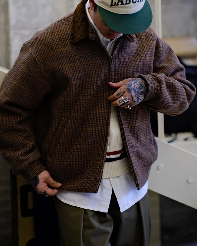 Plaid Wool Blouson Jacket