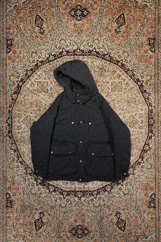 URETHANE JACQUARD PUFFER JACKET (BLACK)