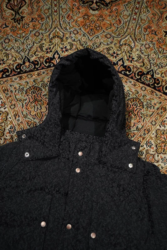 URETHANE JACQUARD PUFFER JACKET (BLACK)