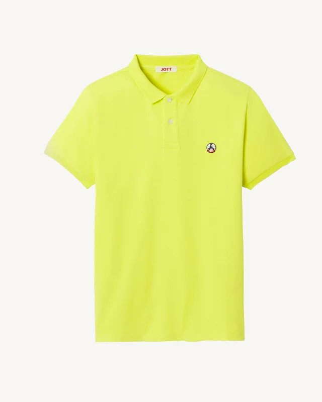 Acid green Marbella organic cotton polo shirt