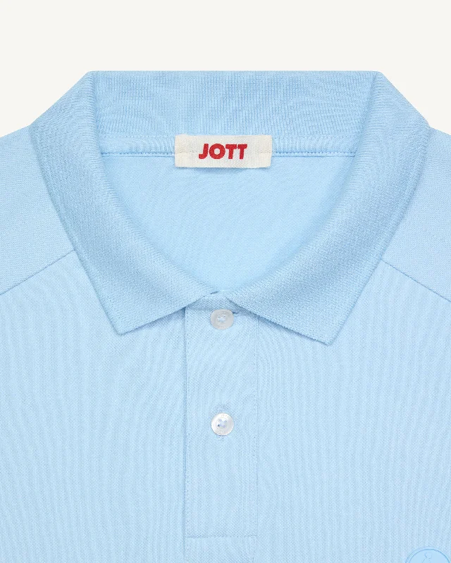 Alvaro cotton polo shirt Glacial blue