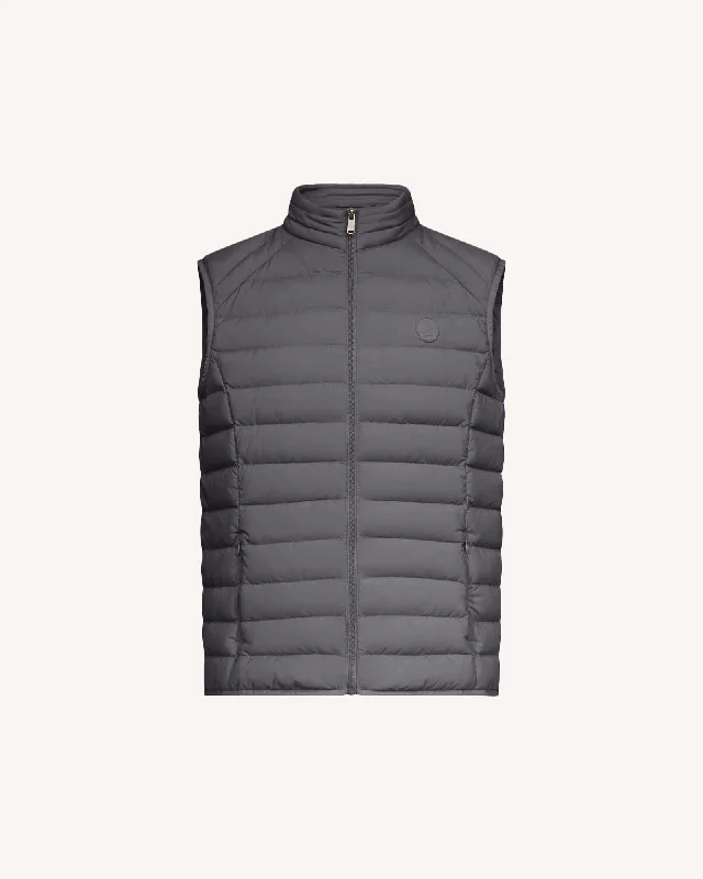 Anthracite Arafo stretch sleeveless puffer jacket