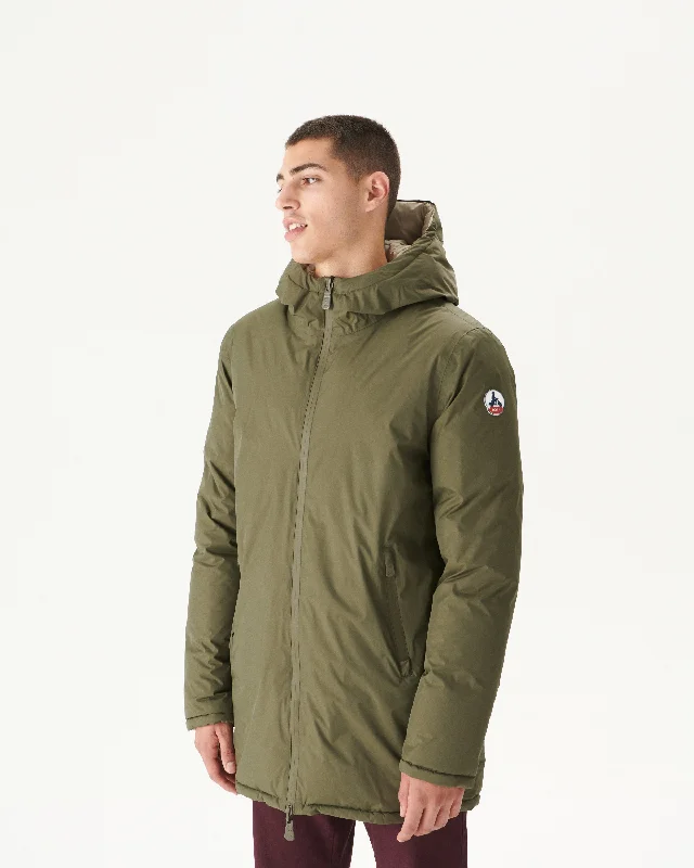 Army/Beige Warm hooded down jacket Toronto