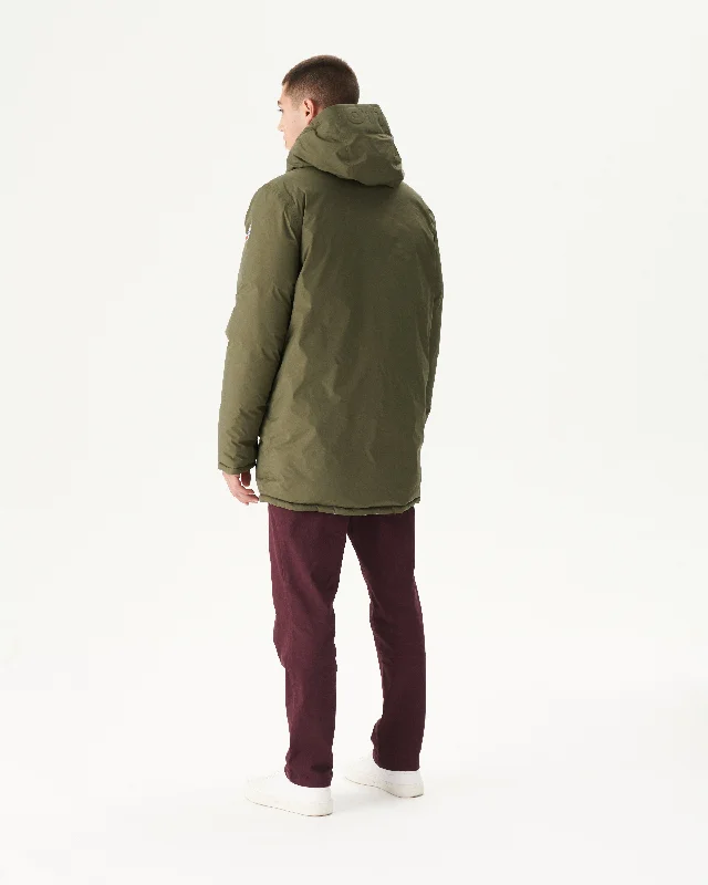 Army/Beige Warm hooded down jacket Toronto