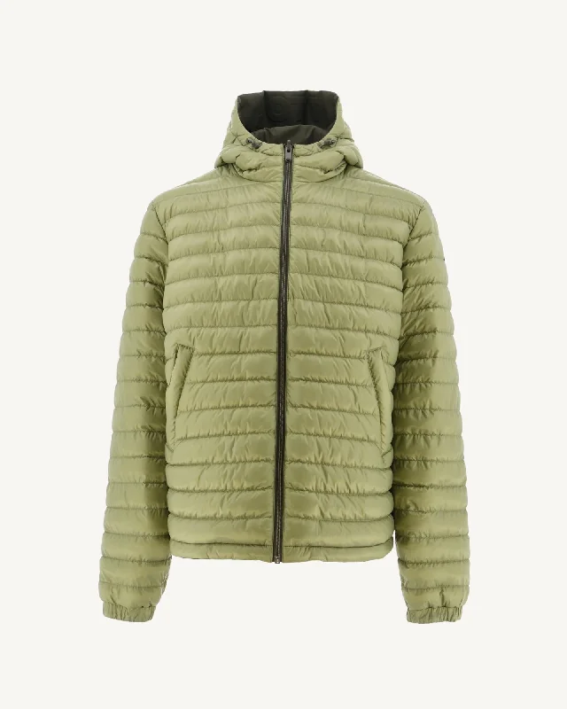 Army/Bush Bergen reversible hooded puffer jacket