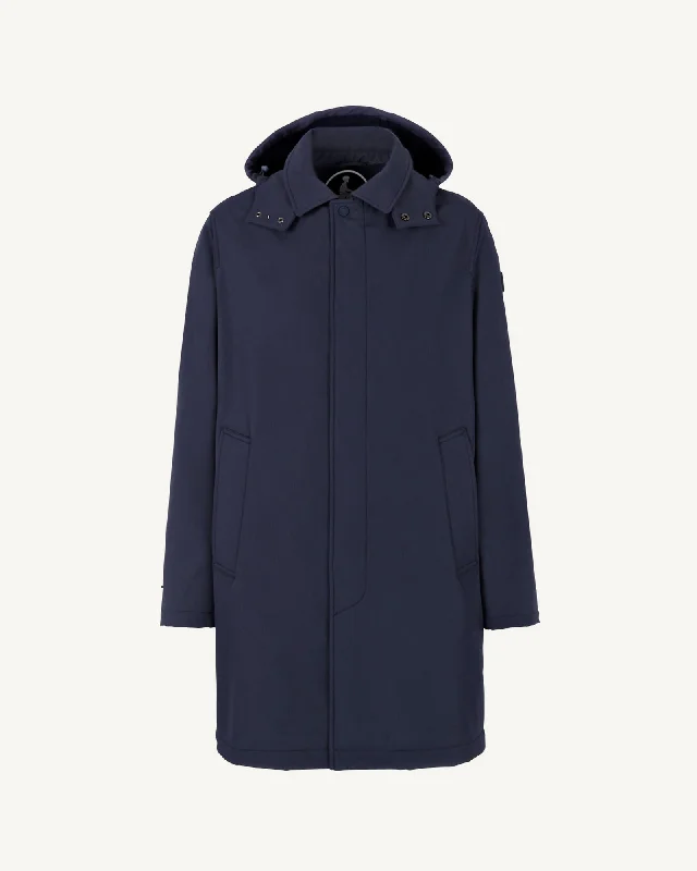 Athenes waterproof jacket with detachable hood Navy