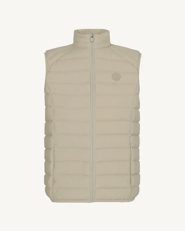 Beige Arafo stretch sleeveless puffer jacket