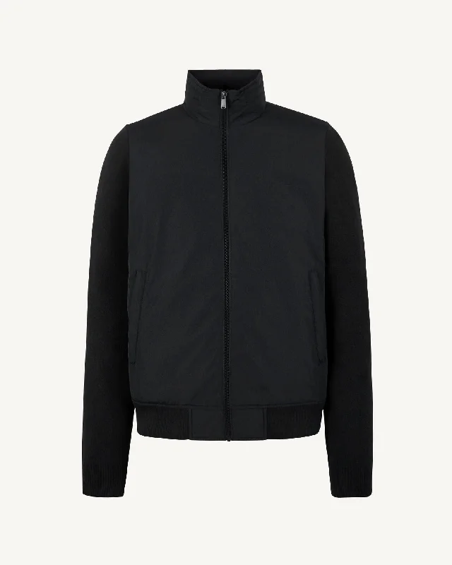 Black Bardenas bi-fabric hooded jacket