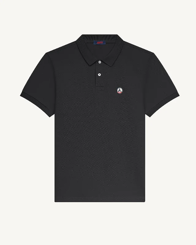 Black Marbella organic cotton polo shirt