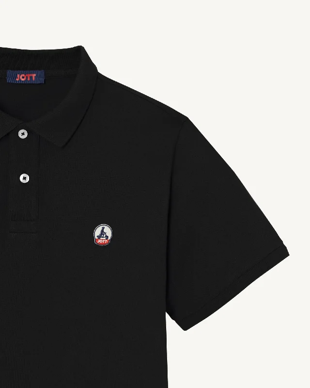 Black Marbella organic cotton polo shirt