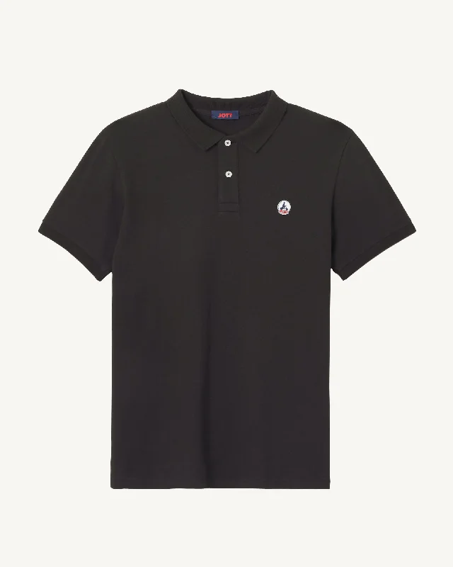 Black Marbella organic cotton polo shirt