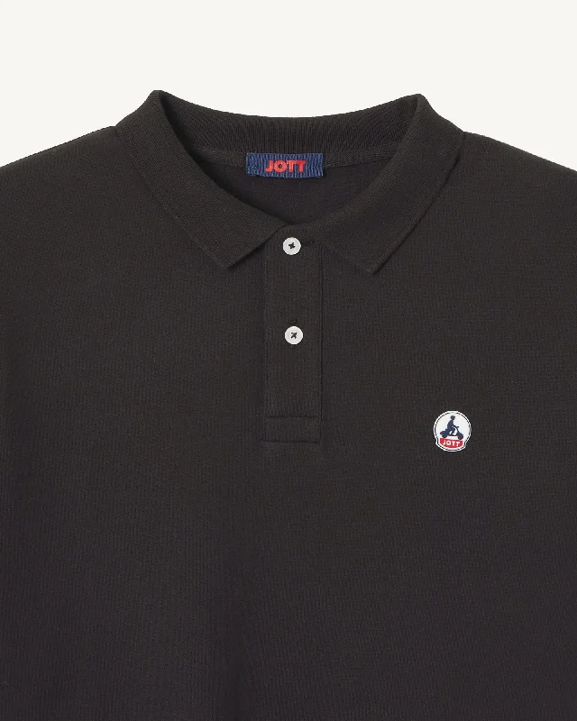 Black Marbella organic cotton polo shirt