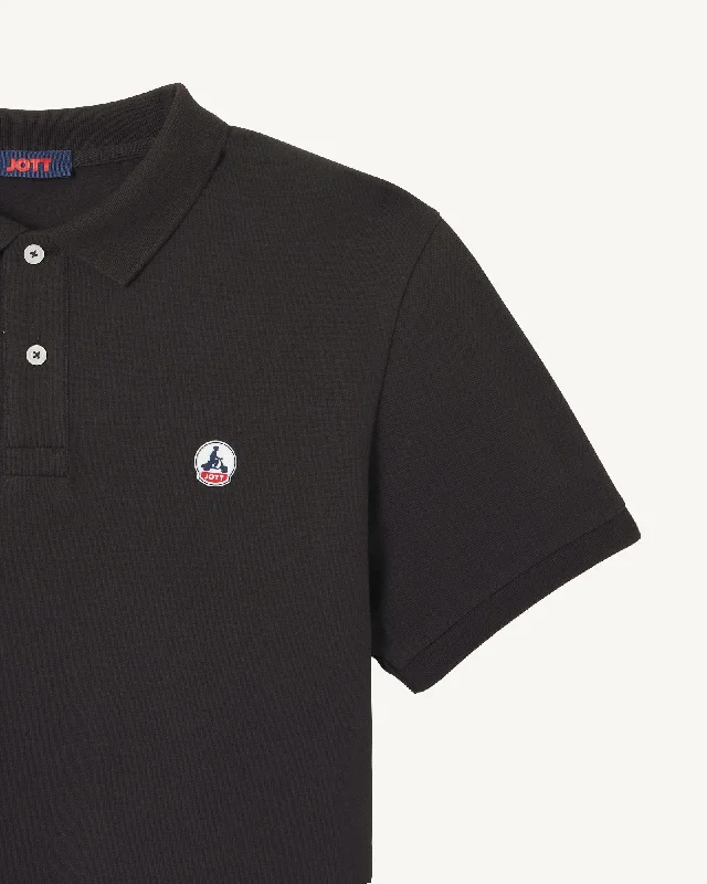 Black Marbella organic cotton polo shirt