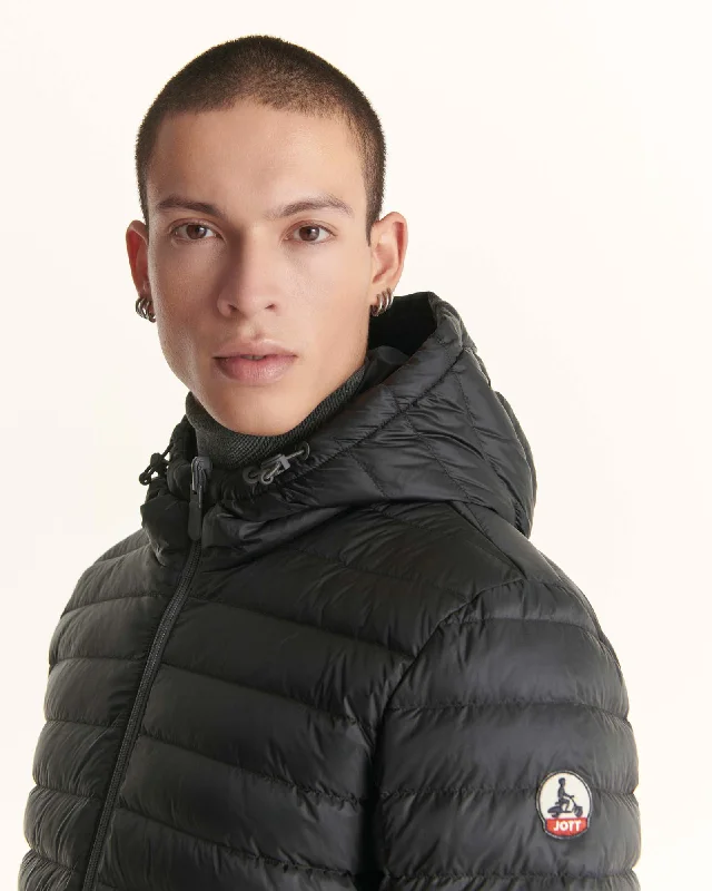 Black Reversible hooded puffer jacket Bergen