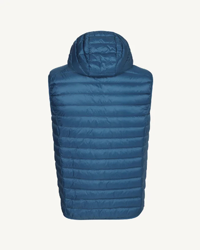 Blue jeans Hooded sleeveless down jacket Pat