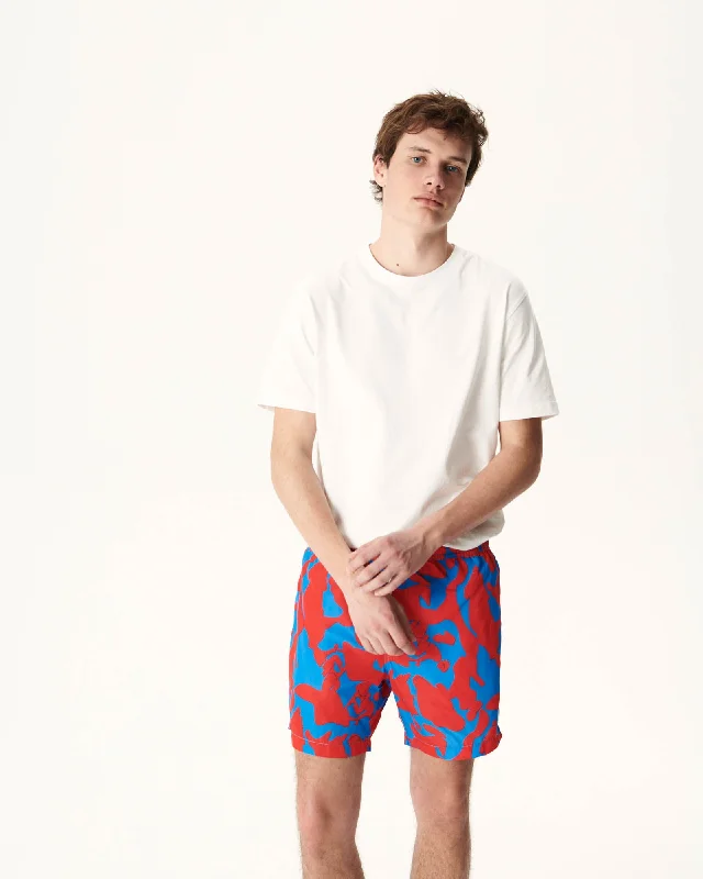 Camo azure/Fire Biarritz swim shorts