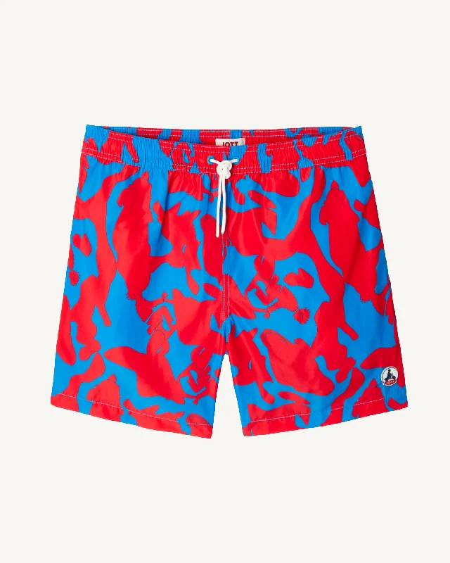 Camo azure/Fire Biarritz swim shorts