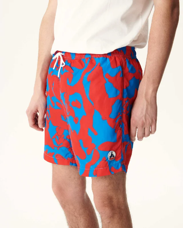 Camo azure/Fire Biarritz swim shorts