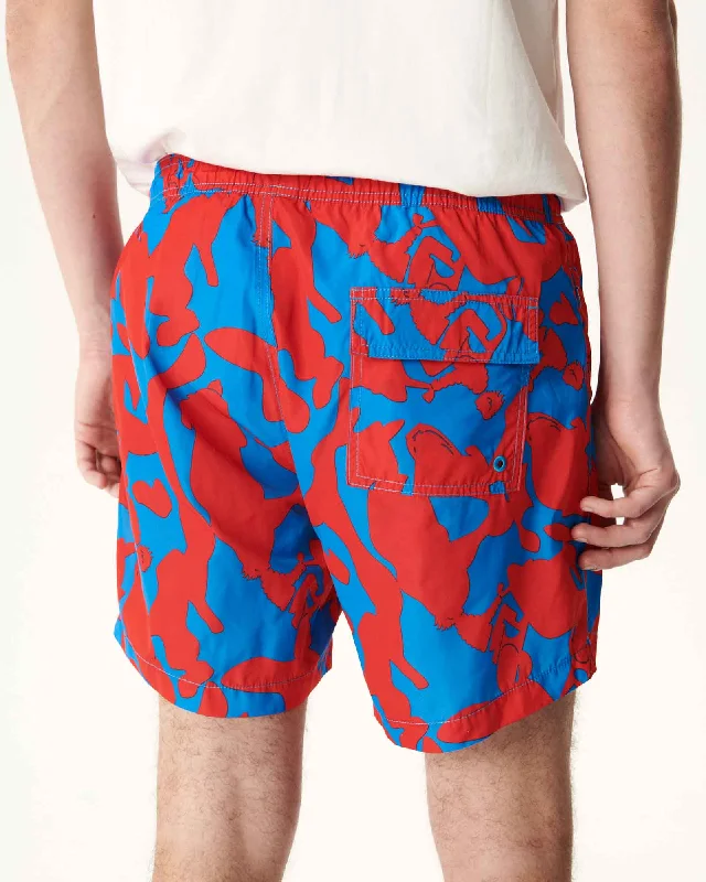 Camo azure/Fire Biarritz swim shorts