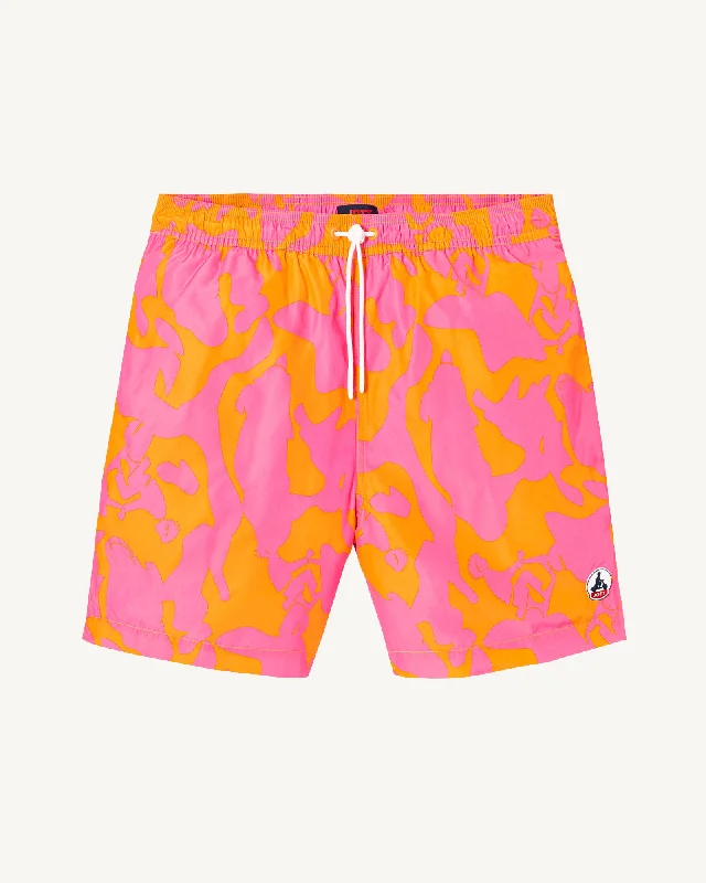 Camo wilde rose/Apricot Biarritz swim shorts