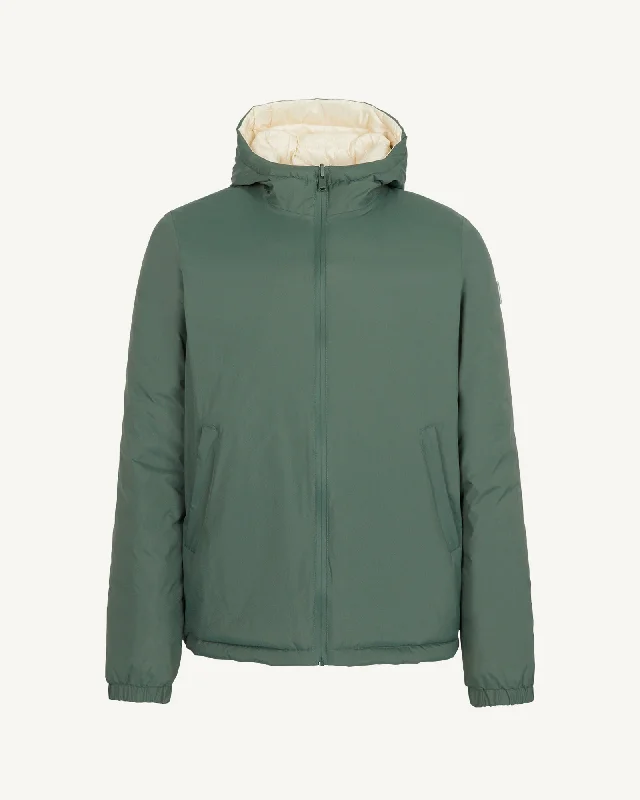 Celadon green/Clay Bergen 2.0 reversible hooded puffer jacket