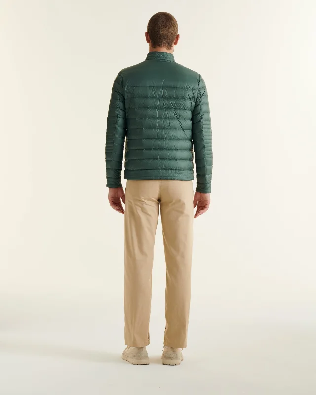 Celadon green David biker fit puffer jacket