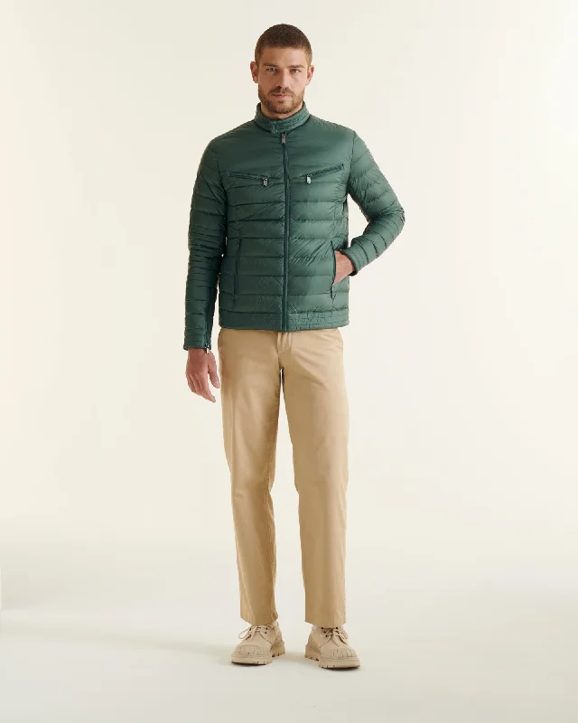 Celadon green David biker fit puffer jacket