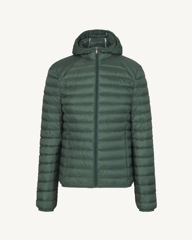 Celadon green Nico lightweight hooded puffer jacket