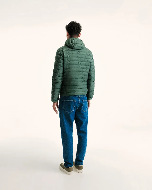 Celadon green Nico lightweight hooded puffer jacket