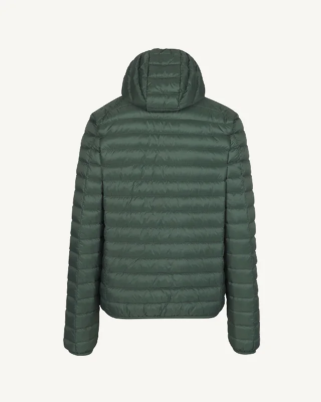 Celadon green Nico lightweight hooded puffer jacket