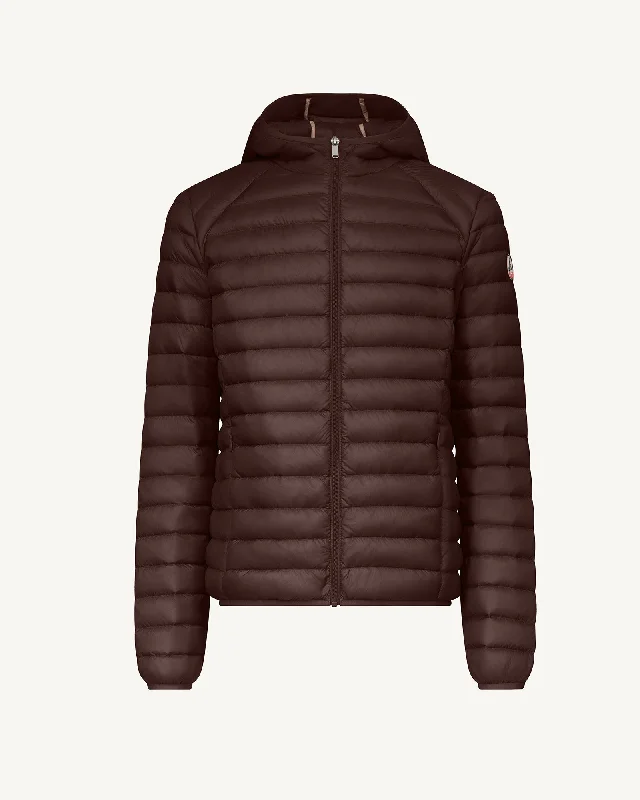 Dark chocolate Lightweight down jacket Nico