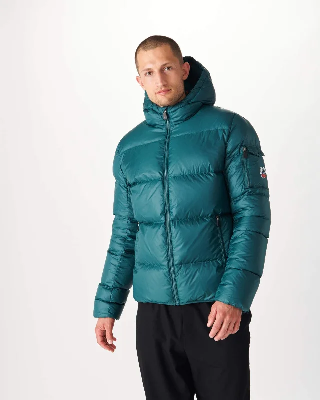 Dark Green Hooded down jacket Java