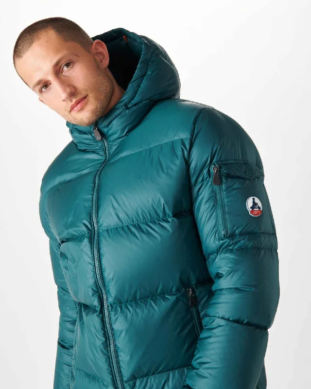 Dark Green Hooded down jacket Java