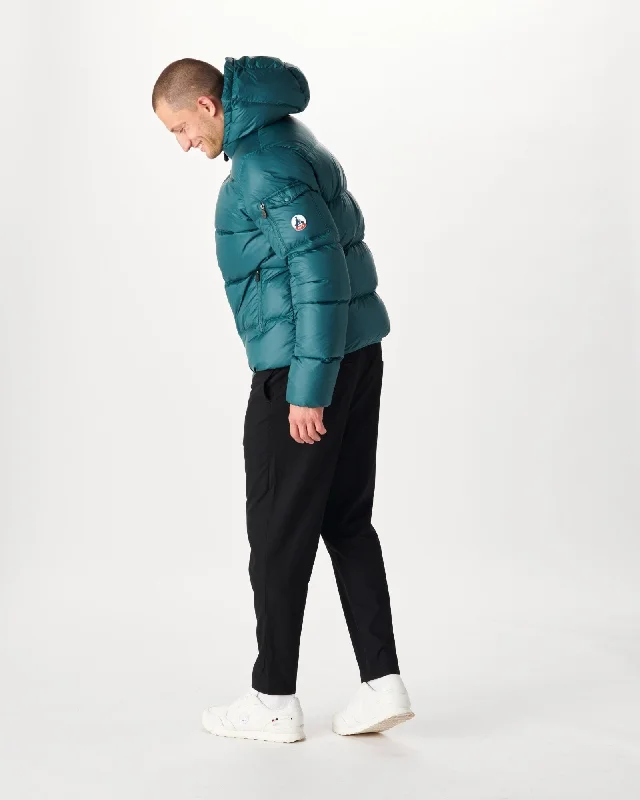 Dark Green Hooded down jacket Java