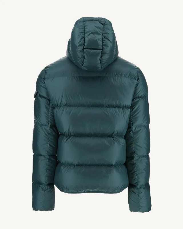 Dark Green Hooded down jacket Java