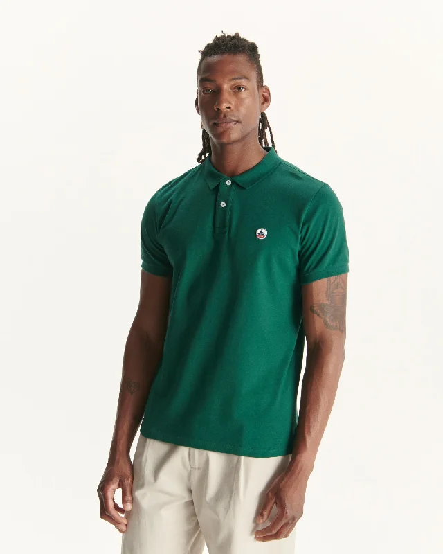 Dark green Marbella organic cotton polo shirt