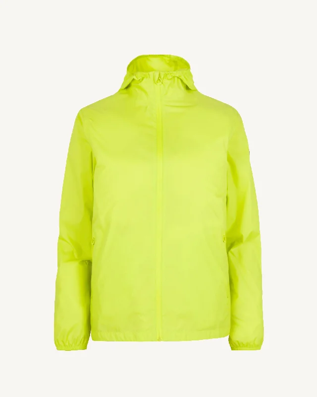 Derry waterproof packable jacket Acid green