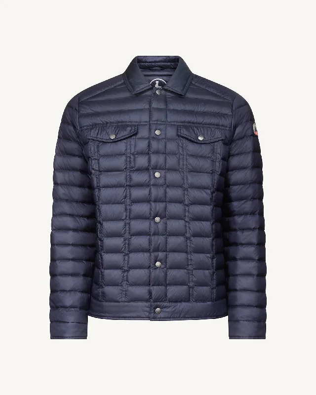 Elie denim-look down jacket Navy