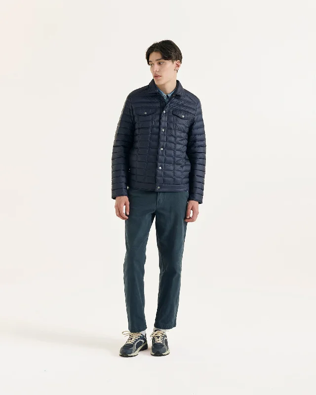 Elie denim-look down jacket Navy