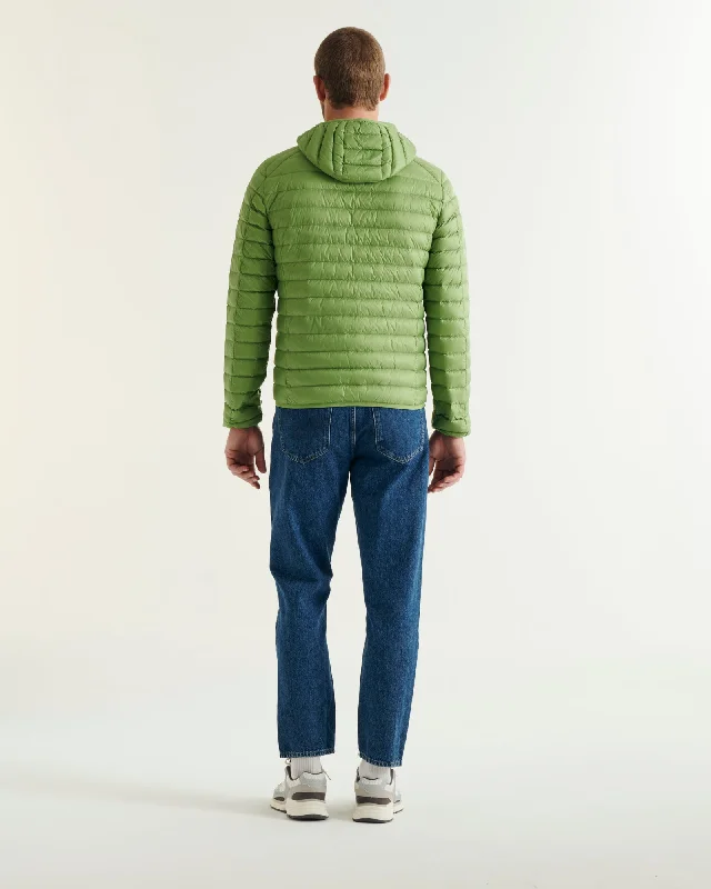 Fern green Nico lightweight hooded puffer jacket