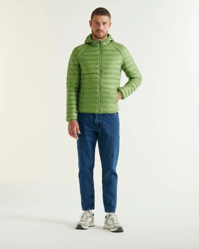 Fern green Nico lightweight hooded puffer jacket