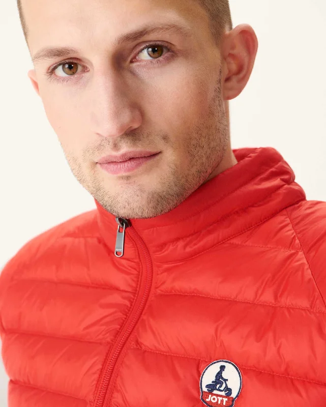 Fire red down jacket Tom